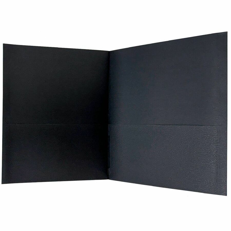 Sparco Letter Pocket Folder, 8 1/2" x 11", 2 Internal Pockets, Black, 1 Box