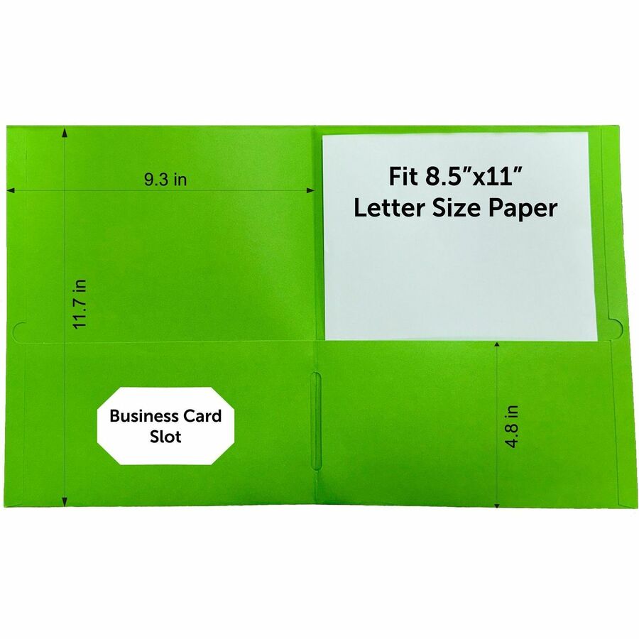 Sparco Letter Pocket Folder, 8.5" x 11", 2 Internal Pockets, Leatherette, Assorted Colors, 25/Box