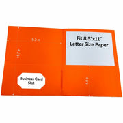 Sparco Letter Pocket Folder, 8 1/2" x 11", 2 Internal Pockets, Orange, 1 Box