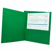 Sparco Letter Pocket Folder, 8 1/2" x 11", 2 Internal Pockets, Green, 1 Box