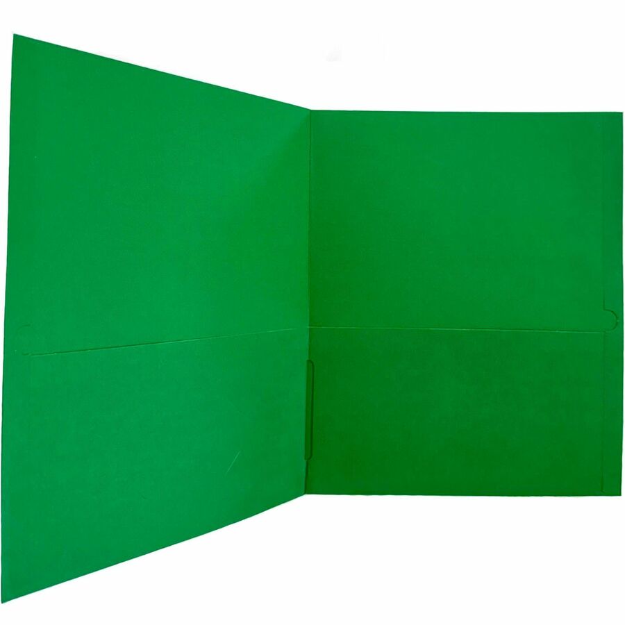 Sparco Letter Pocket Folder, 8 1/2" x 11", 2 Internal Pockets, Green, 1 Box