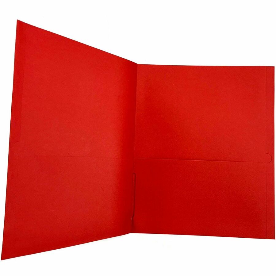Sparco Letter Pocket Folder - 8 1/2" x 11" - 2 Internal Pocket(s) - Red - 1 Box