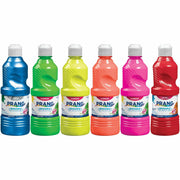 Washable Ready-to-Use Paint, 16 oz, Fluorescent, Metallic & Glitter, 6 Colors