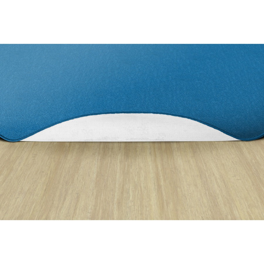 Flagship Carpets Classic Solid Color 6' Round Rug - Floor Rug - Classic, Traditional - 72" Length - Circle - Blue - Nylon