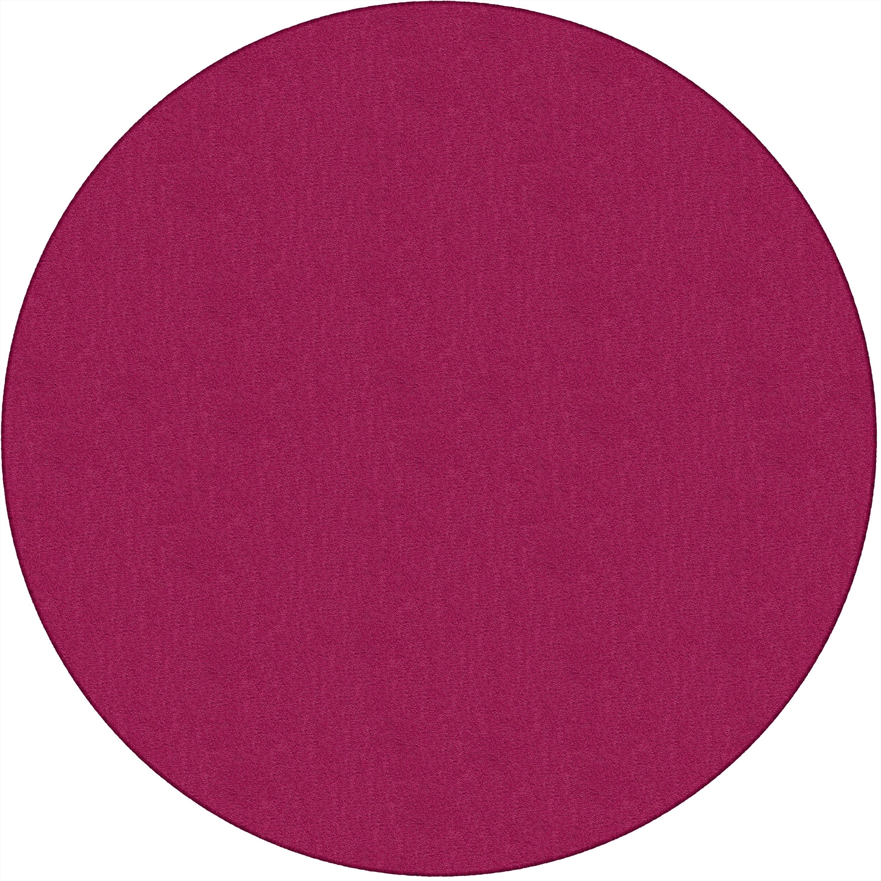 Flagship Carpets Classic Solid Color 6' Round Rug - Floor Rug - Classic, Traditional - 72" Length - Circle - Cranberry - Nylon