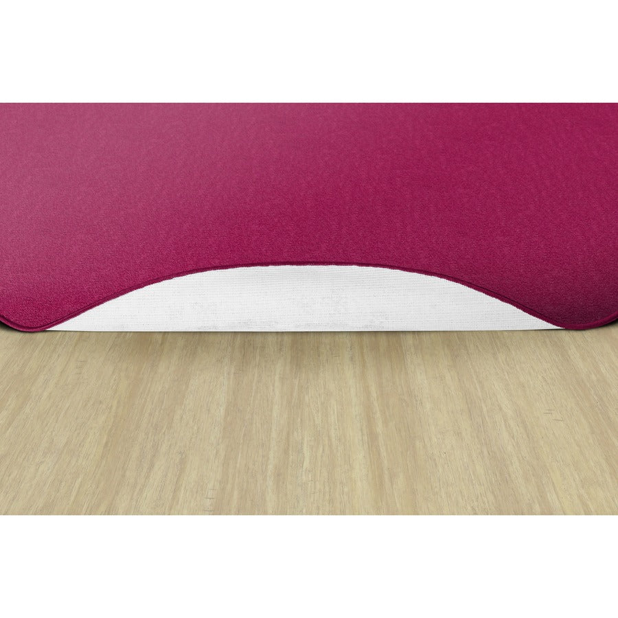 Flagship Carpets Classic Solid Color 6' Round Rug - Floor Rug - Classic, Traditional - 72" Length - Circle - Cranberry - Nylon