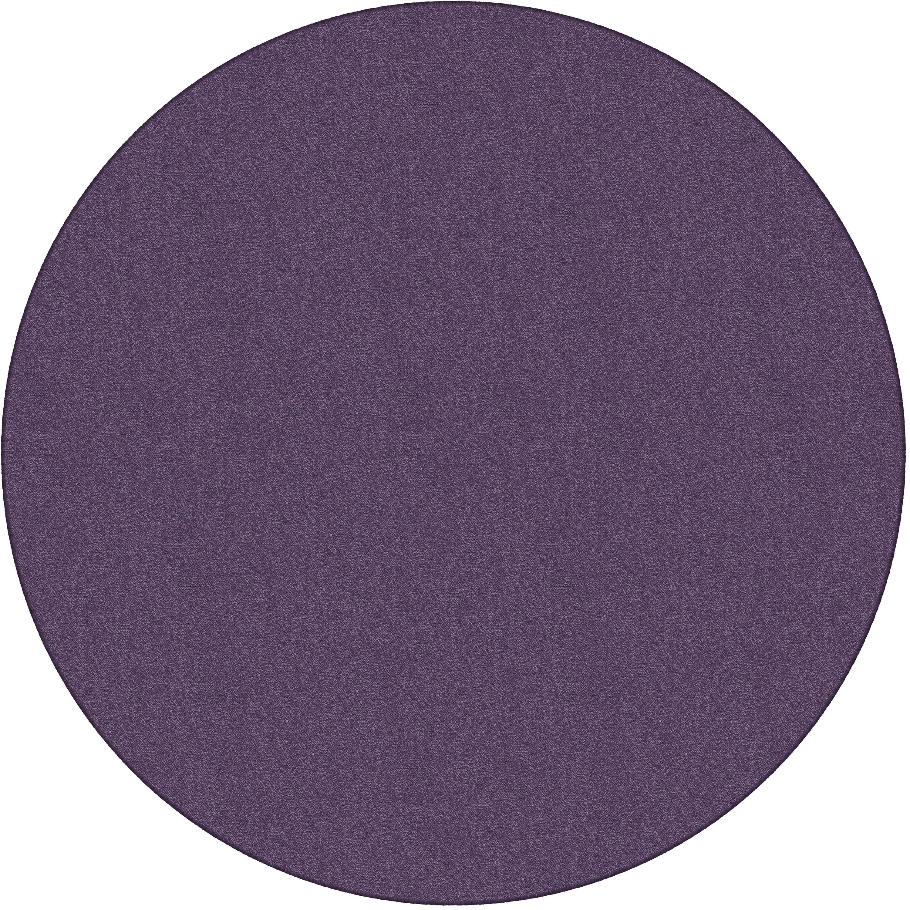 Flagship Carpets Classic Solid Color 6' Round Rug - Floor Rug - Classic, Traditional - 72" Length - Circle - Purple - Nylon