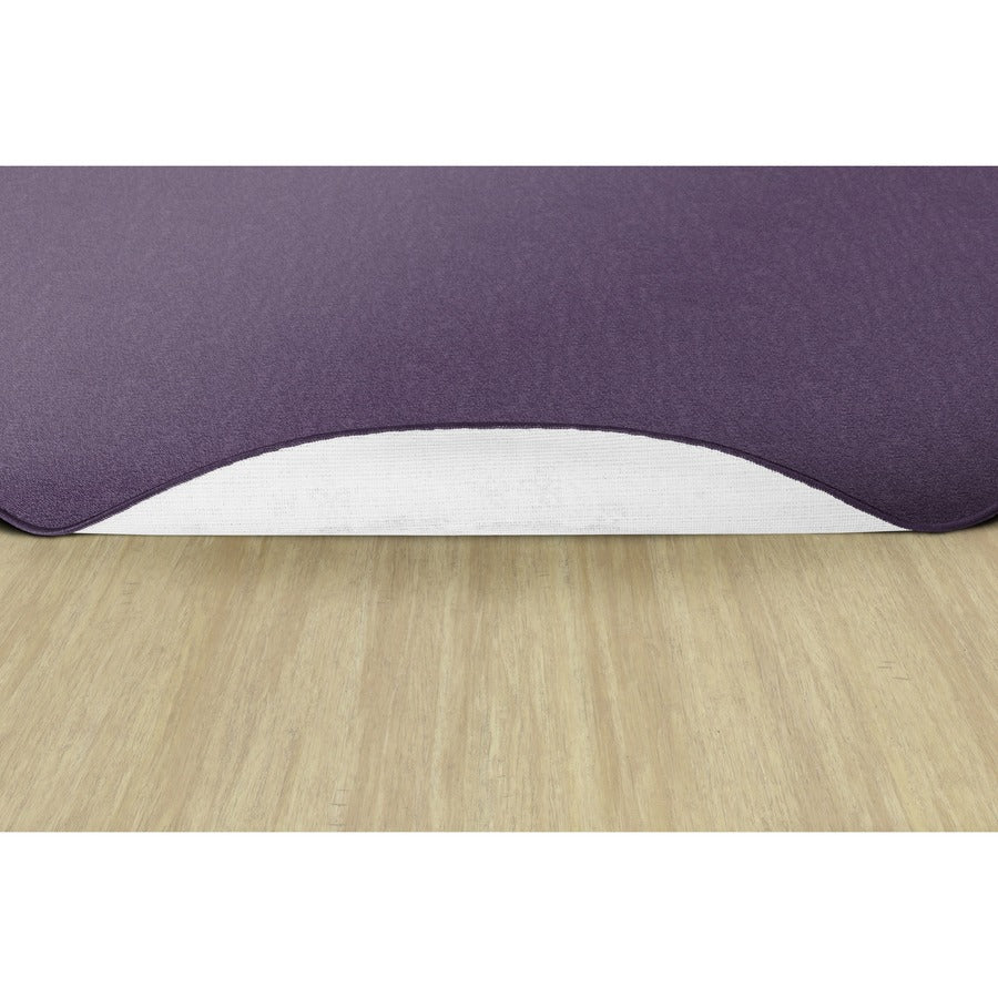 Flagship Carpets Classic Solid Color 6' Round Rug - Floor Rug - Classic, Traditional - 72" Length - Circle - Purple - Nylon