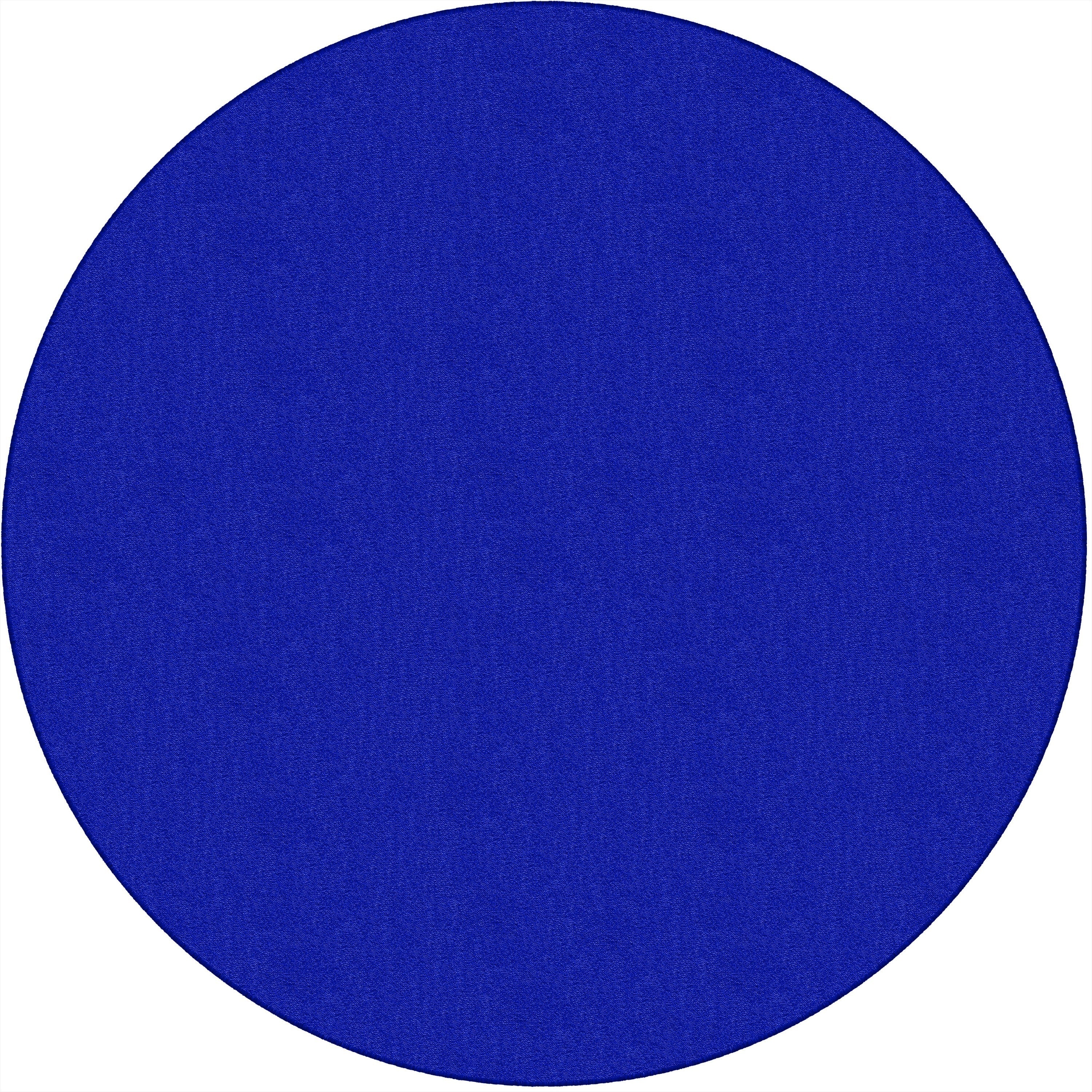 Flagship Carpets Classic Solid Color 6' Round Rug - Floor Rug - Traditional, Classic - 72" Length - Circle - Royal Blue - Nylon