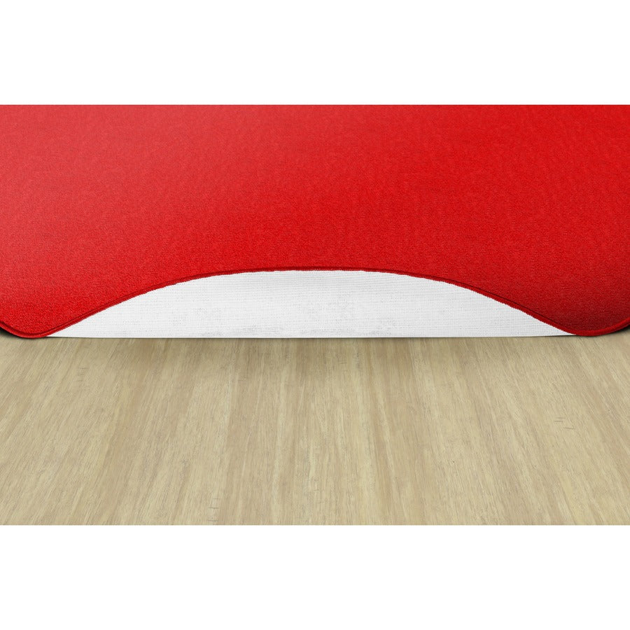 Flagship Carpets Classic Solid Color 6' Round Rug - Floor Rug - Classic, Traditional - 72" Length - Circle - Red - Nylon