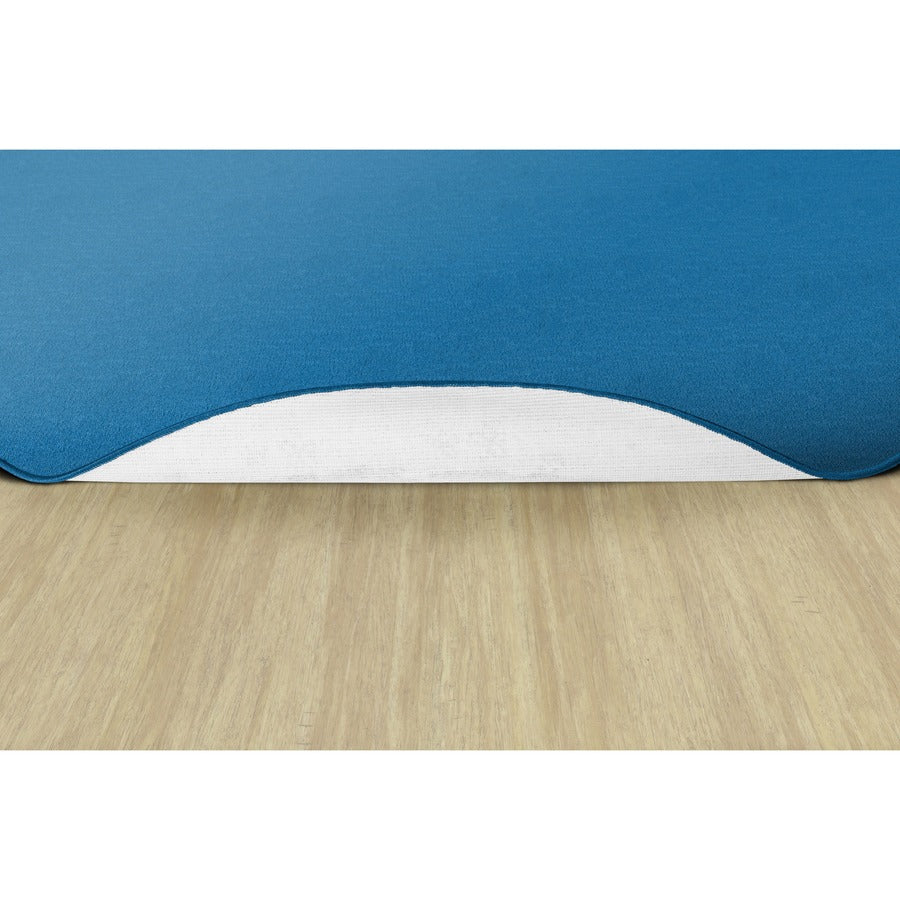 Flagship Carpets Classic Solid Color 12' Oval Rug - Floor Rug - Classic, Traditional - 12 ft Length x 90" Width - Oval - Blue - Nylon