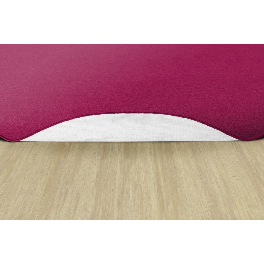 Flagship Carpets Classic Solid Color 12' Oval Rug - Floor Rug - Classic, Traditional - 12 ft Length x 90" Width - Oval - Cranberry - Nylon