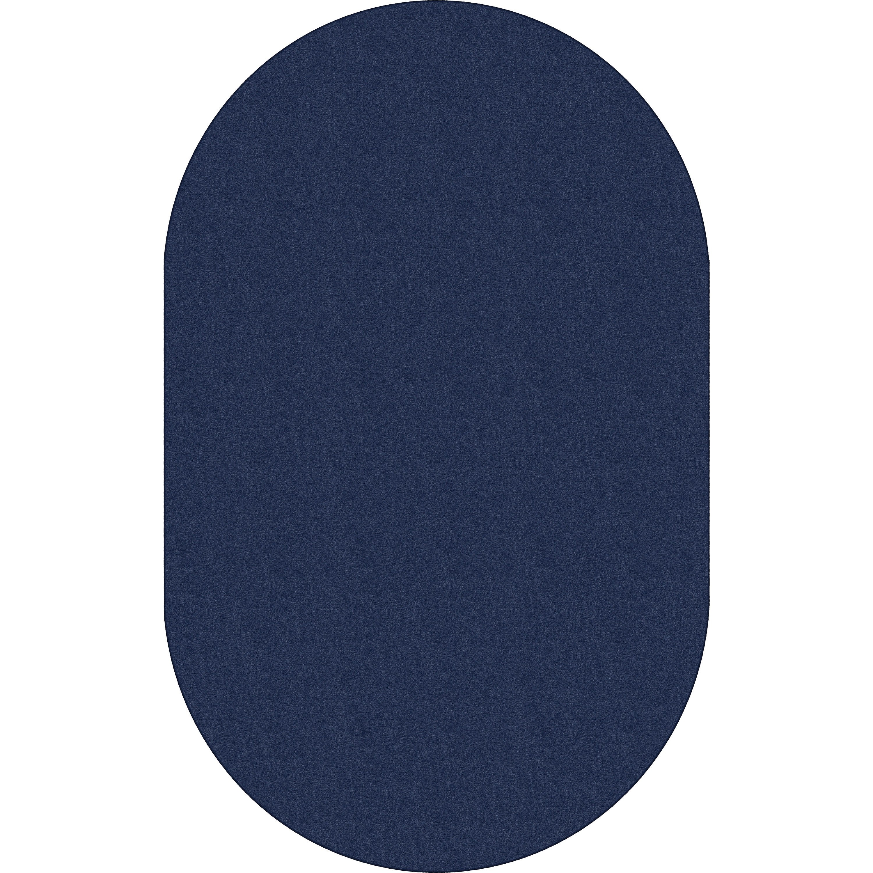 Flagship Carpets Classic Solid Color 12' Oval Rug - Floor Rug - Classic, Traditional - 12 ft Length x 90" Width - Oval - Navy - Nylon