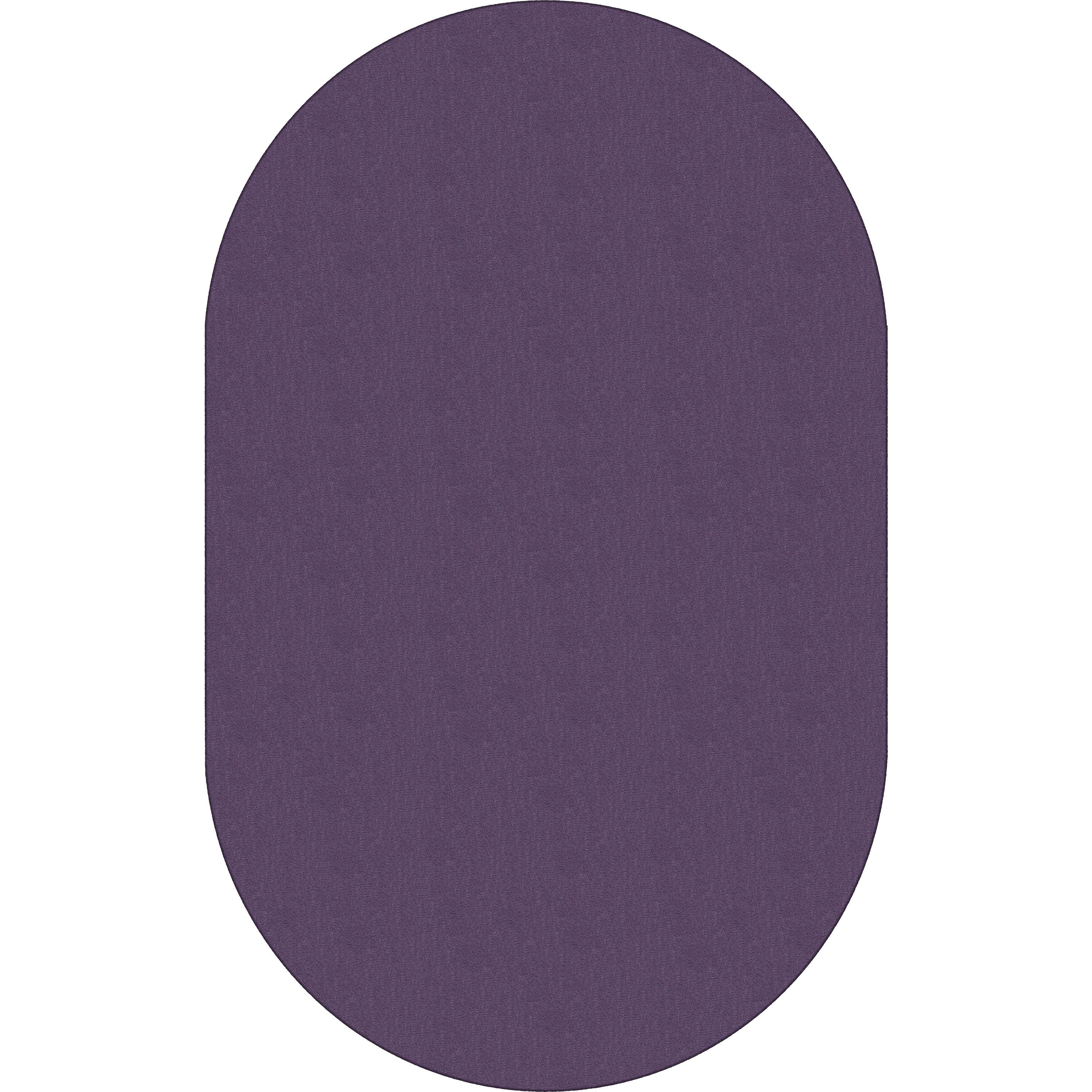 Flagship Carpets Classic Solid Color 12' Oval Rug - Floor Rug - Classic, Traditional - 12 ft Length x 90" Width - Oval - Purple - Nylon