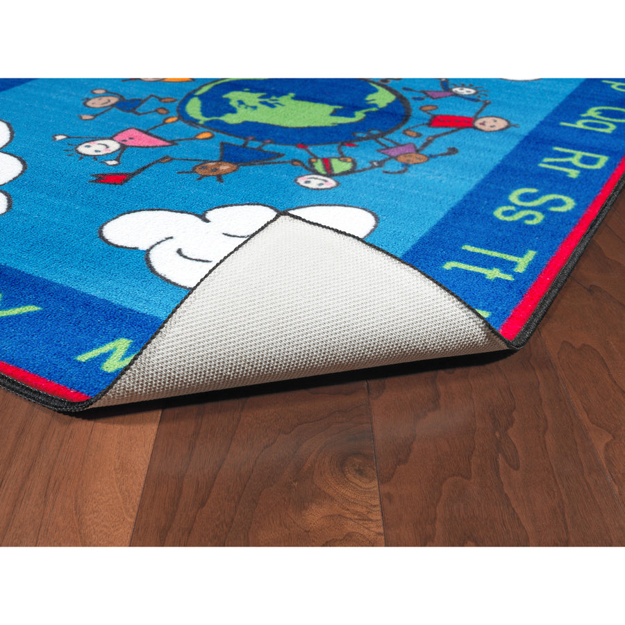 Flagship Carpets Easy Care Happy World Rug - 72" Length x 48" Width - Multicolor