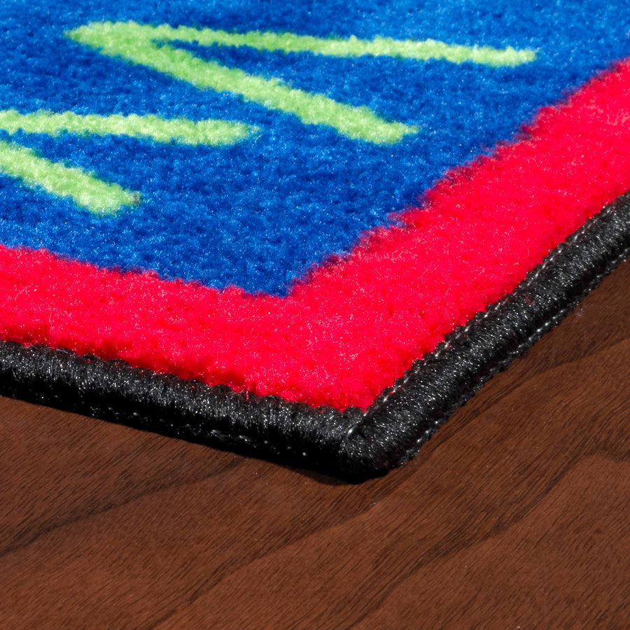 Flagship Carpets Easy Care Happy World Rug - 96" Length x 60" Width - Multicolor