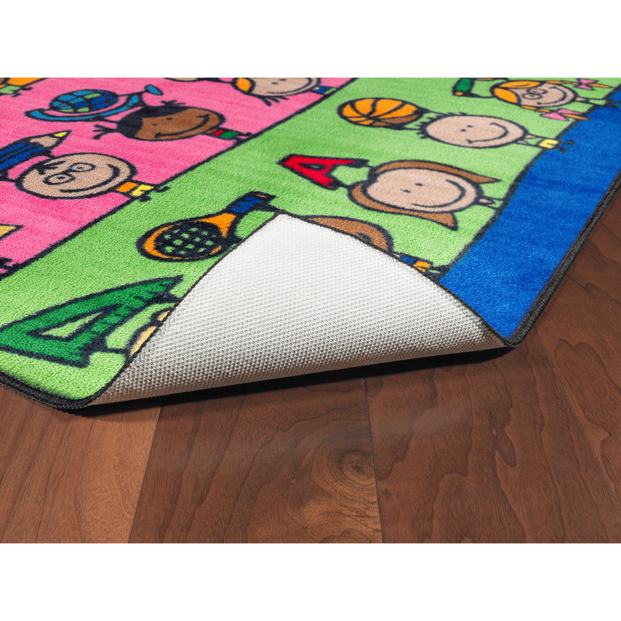 Flagship Carpets Easy Care Fun At School Rug - Floor Rug - 60" Length x 36" Width - Multicolor - Nylon