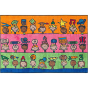 Flagship Carpets Easy Care Fun At School Rug - Floor Rug - 96" Length x 60" Width - Multicolor - Nylon