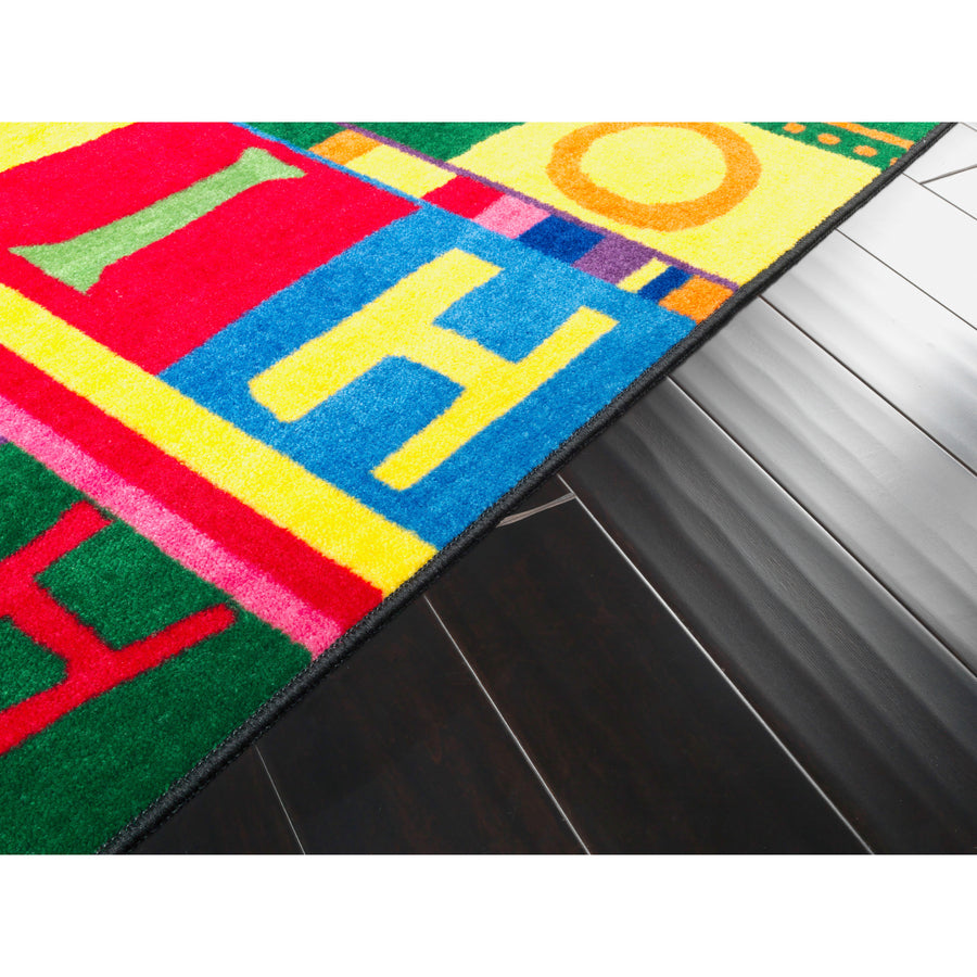 Flagship Carpets Easy Care ABC Tapestry Rug - Floor Rug - 72" Length x 48" Width - Multicolor - Nylon