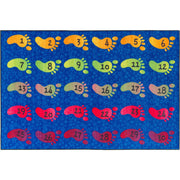 Flagship Carpets Easy Care Counting Feet Rug - Floor Rug - 60" Length x 36" Width - Multicolor - Nylon