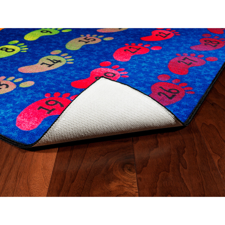 Flagship Carpets Easy Care Counting Feet Rug - Floor Rug - 72" Length x 48" Width - Multicolor - Nylon