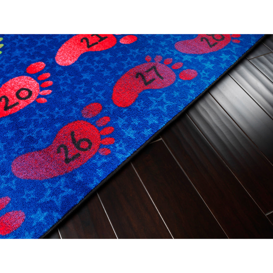 Flagship Carpets Easy Care Counting Feet Rug - Floor Rug - 96" Length x 60" Width - Multicolor - Nylon