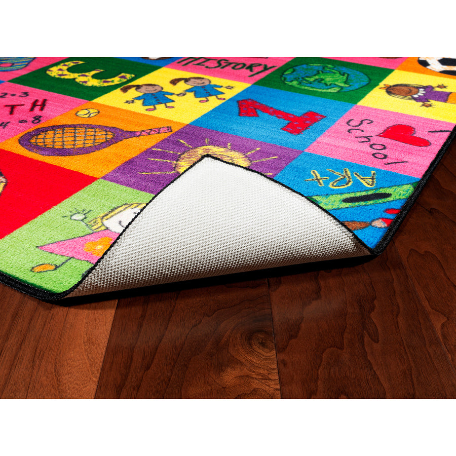Flagship Carpets Easy Care Primary Pictures Rug - Floor Rug - 60" Length x 36" Width - Multicolor - Nylon
