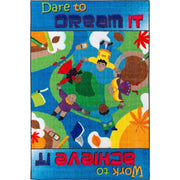 Flagship Carpets Easy Care Dare To Dream Rug - Floor Rug - 96" Length x 60" Width - Multicolor - Nylon