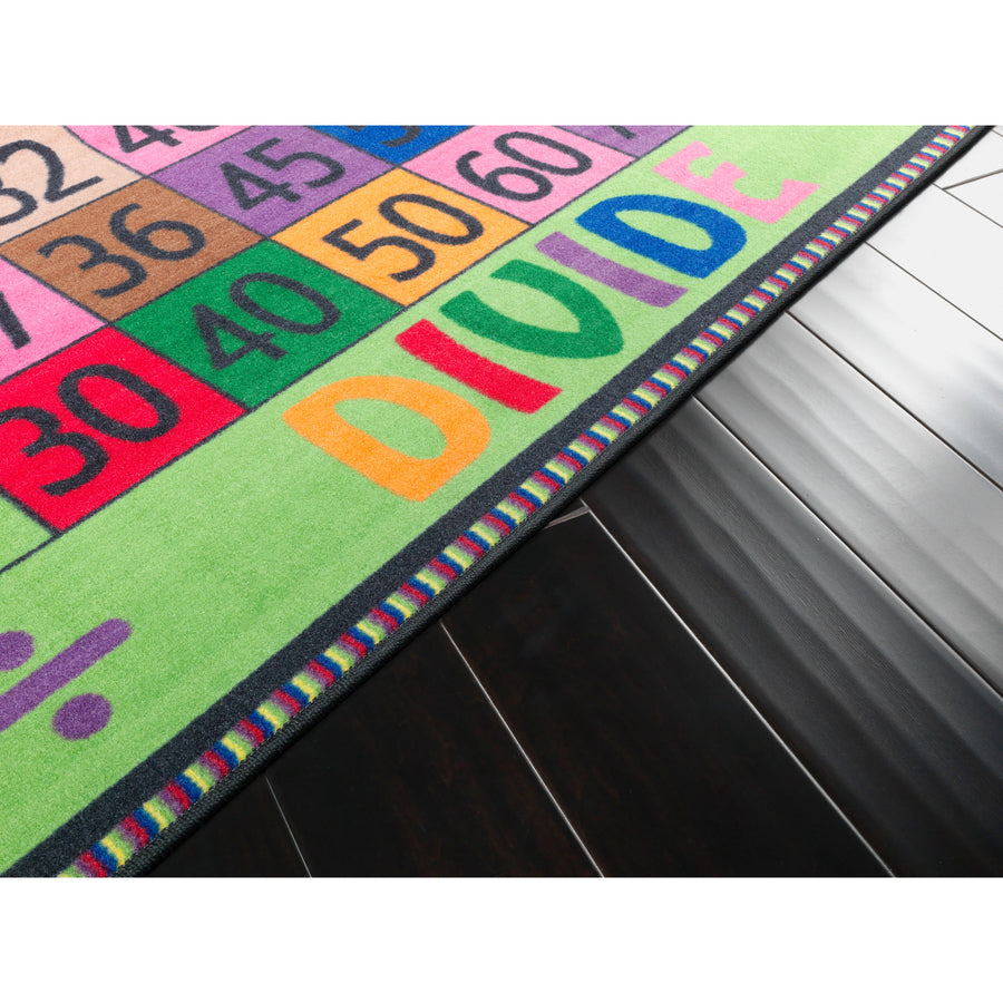 Flagship Carpets Math Collection Multiply/Divide Rug - 48" Length x 48" Width - Square - Multicolor - Nylon