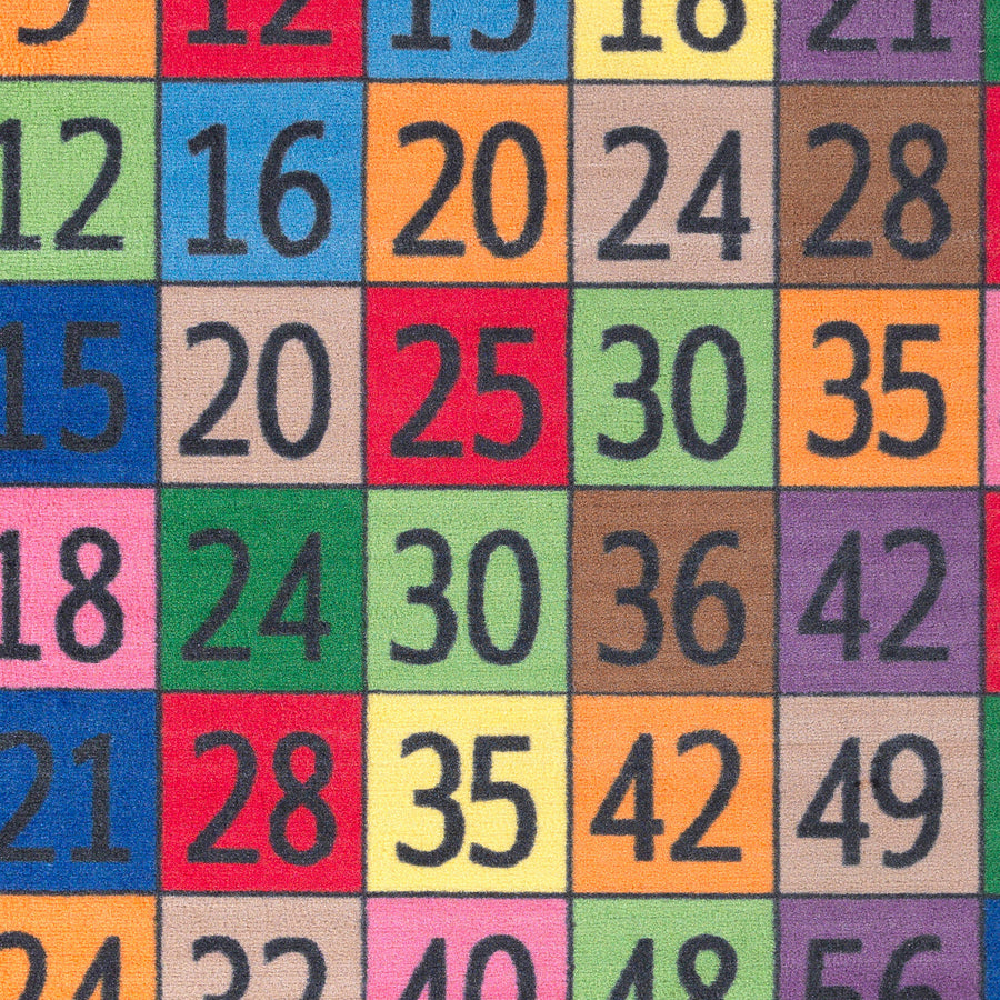 Flagship Carpets Math Collection Multiply/Divide Rug - 72" Length x 72" Width - Square - Multicolor - Nylon