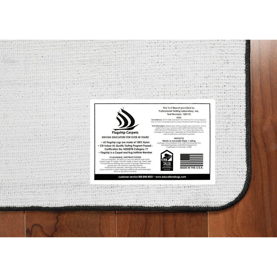 Flagship Carpets Math Collection Multiply/Divide Rug - 12 ft Length x 12 ft Width - Square - Multicolor - Nylon