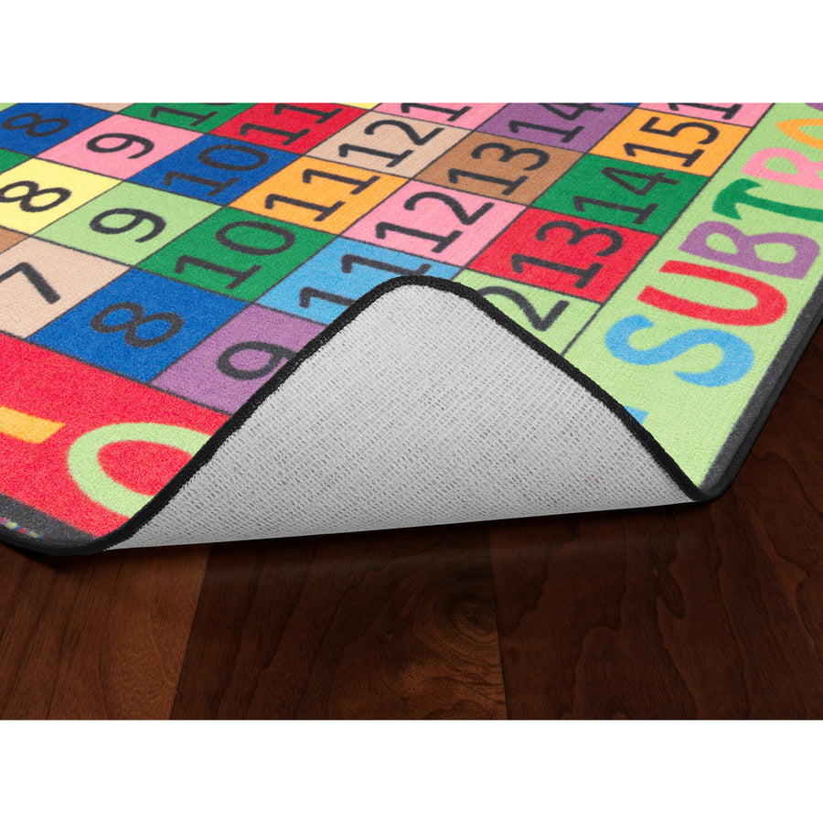 Flagship Carpets Math Collection Addition/Subtraction Rug - 48" Length x 48" Width - Square - Multicolor - Nylon