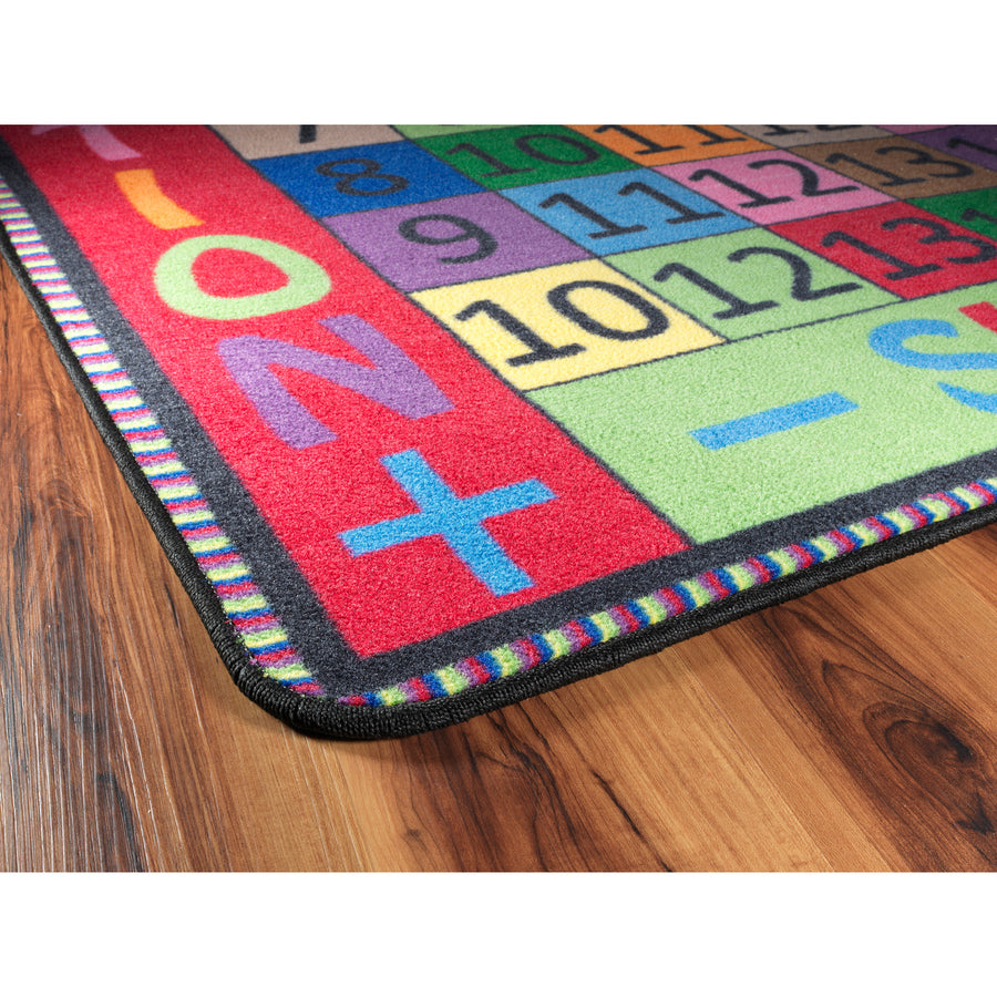Flagship Carpets Math Collection Addition/Subtraction Rug - 72" Length x 72" Width - Square - Multicolor - Nylon