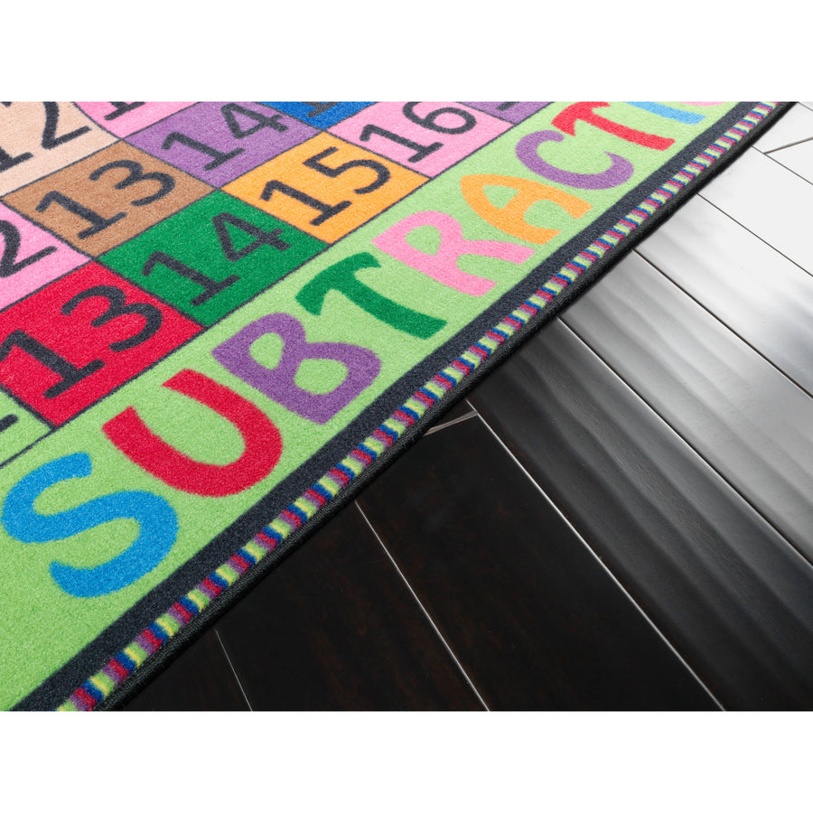 Flagship Carpets Math Collection Addition/Subtraction Rug - 12 ft Length x 12 ft Width - Square - Multicolor - Nylon