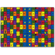 Flagship Carpets Bilingual Rug - 108" Length x 72" Width - Rectangle - Multicolor - Nylon