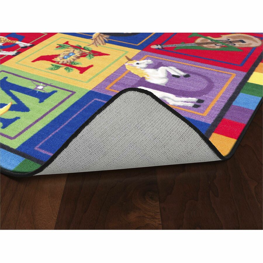 Flagship Carpets ABC Blocks Alphabet Rug - 99.96" Length x 69.96" Width - Rectangle - Multicolor - Nylon