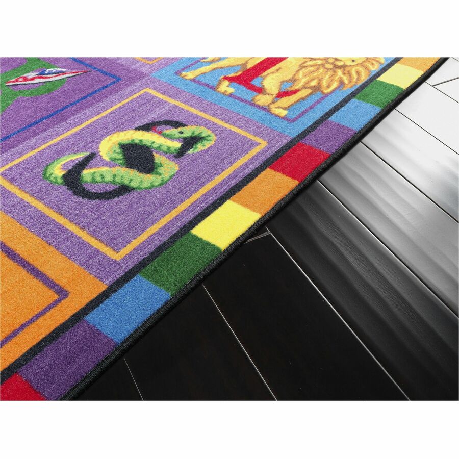 Flagship Carpets ABC Blocks Alphabet Rug - 12 ft Length x 90" Width - Multicolor - Nylon