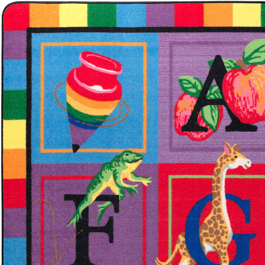 Flagship Carpets ABC Blocks Alphabet Rug - 13.16 ft Length x 10.75 ft Width - Multicolor - Nylon