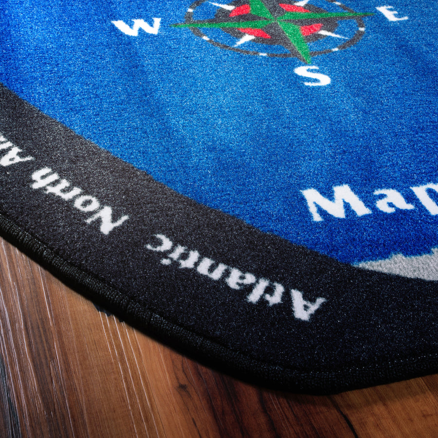 Flagship Carpets Maps That Teach Global Rug - 13.16 ft Length x 10.75 ft Width - Multicolor - Nylon