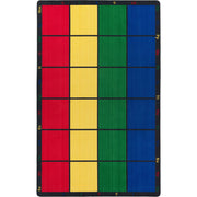 Flagship Carpets Learning Grid Seating Rug - Floor Rug - 12 ft Length x 90" Width - Multicolor - Nylon