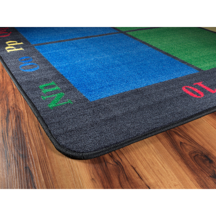 Flagship Carpets Learning Grid Seating Rug - Floor Rug - 12 ft Length x 90" Width - Multicolor - Nylon