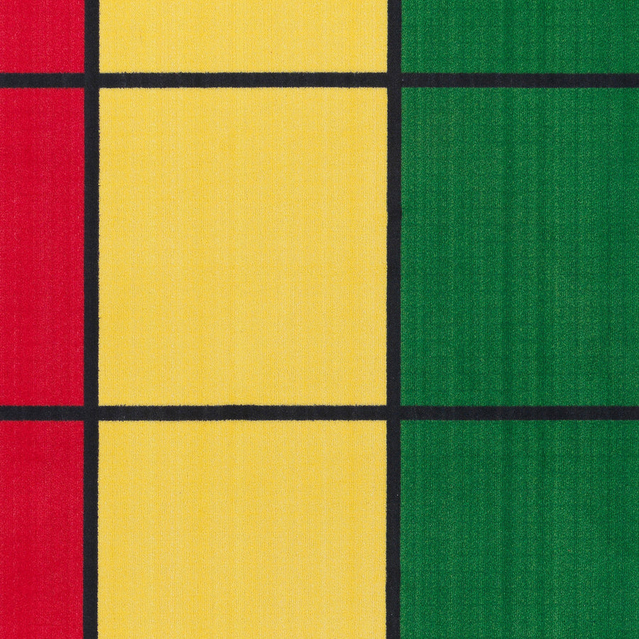 Flagship Carpets Learning Grid Seating Rug - Floor Rug - 12 ft Length x 90" Width - Multicolor - Nylon