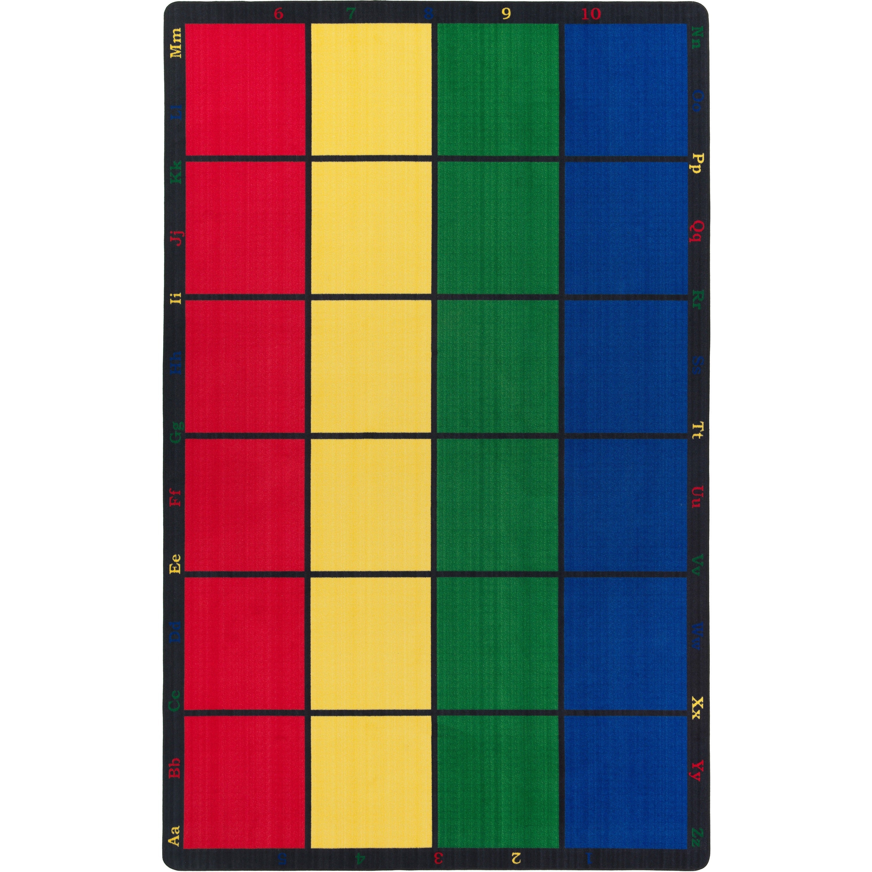 Flagship Carpets Learning Grid Seating Rug - Floor Rug - 13.16 ft Length x 10.75 ft Width - Multicolor - Nylon