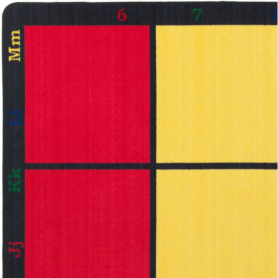 Flagship Carpets Learning Grid Seating Rug - Floor Rug - 13.16 ft Length x 10.75 ft Width - Multicolor - Nylon