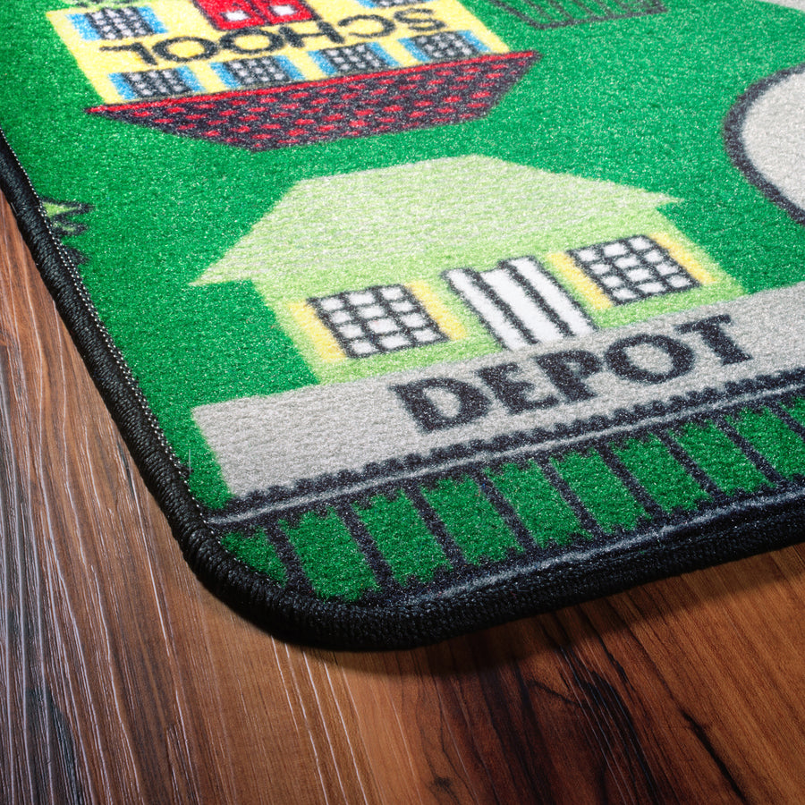 Flagship Carpets Places To Go Activity Rug - 72" Length x 36" Width - Rectangle - Multicolor - Nylon