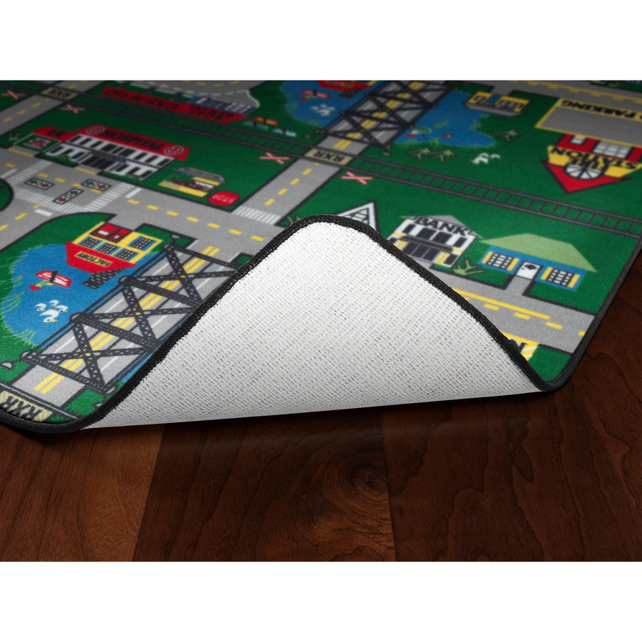 Flagship Carpets Places To Go Activity Rug - 108" Length x 72" Width - Rectangle - Multicolor - Nylon