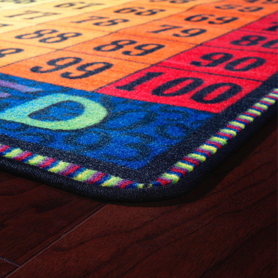 Flagship Carpets Counting To One Hundred Rug - 12 ft Length x 12 ft Width - Square - Multicolor - Nylon