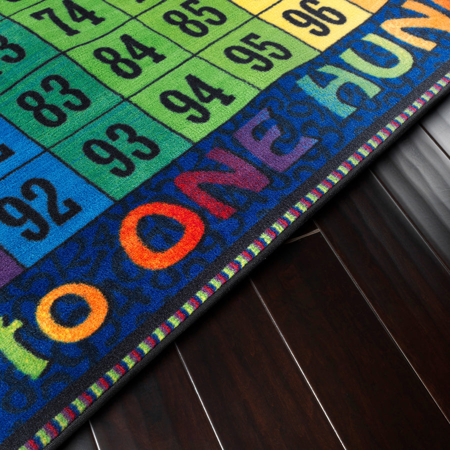 Flagship Carpets Counting To One Hundred Rug - 12 ft Length x 12 ft Width - Square - Multicolor - Nylon