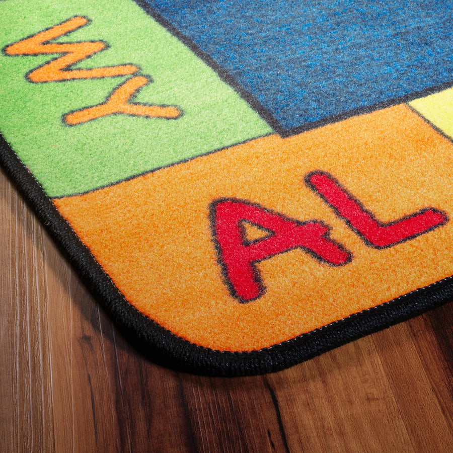 Flagship Carpets My America Doodle Map Rug - 99.96" Length x 72" Width - Multicolor - Nylon