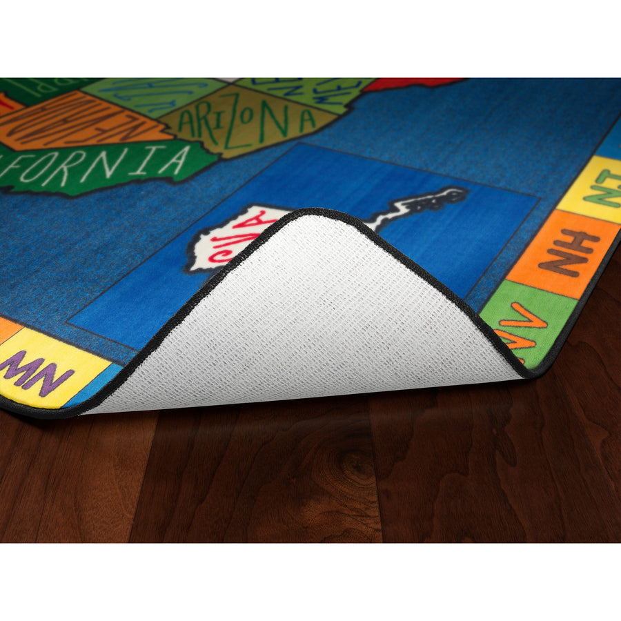 Flagship Carpets My America Doodle Map Rug - 13.16 ft Length x 10.75 ft Width - Multicolor - Nylon